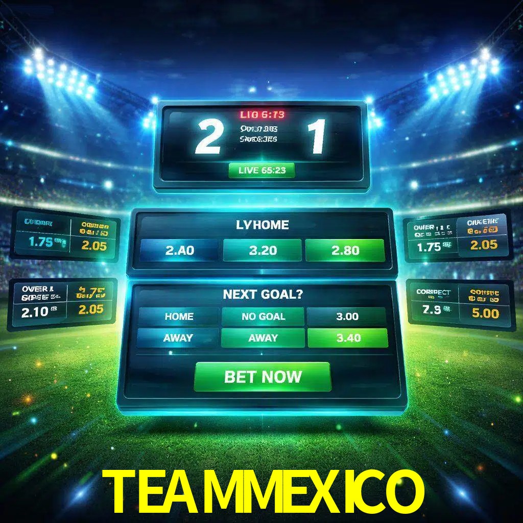 Vista de apuestas en vivo TEAMMEXICO durante un partido en curso