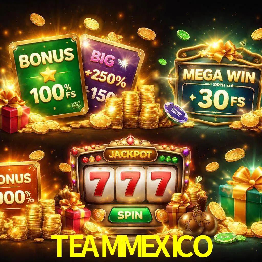 Tipos de bonos TEAMMEXICO incluyendo recompensas de bienvenida y promociones continuas