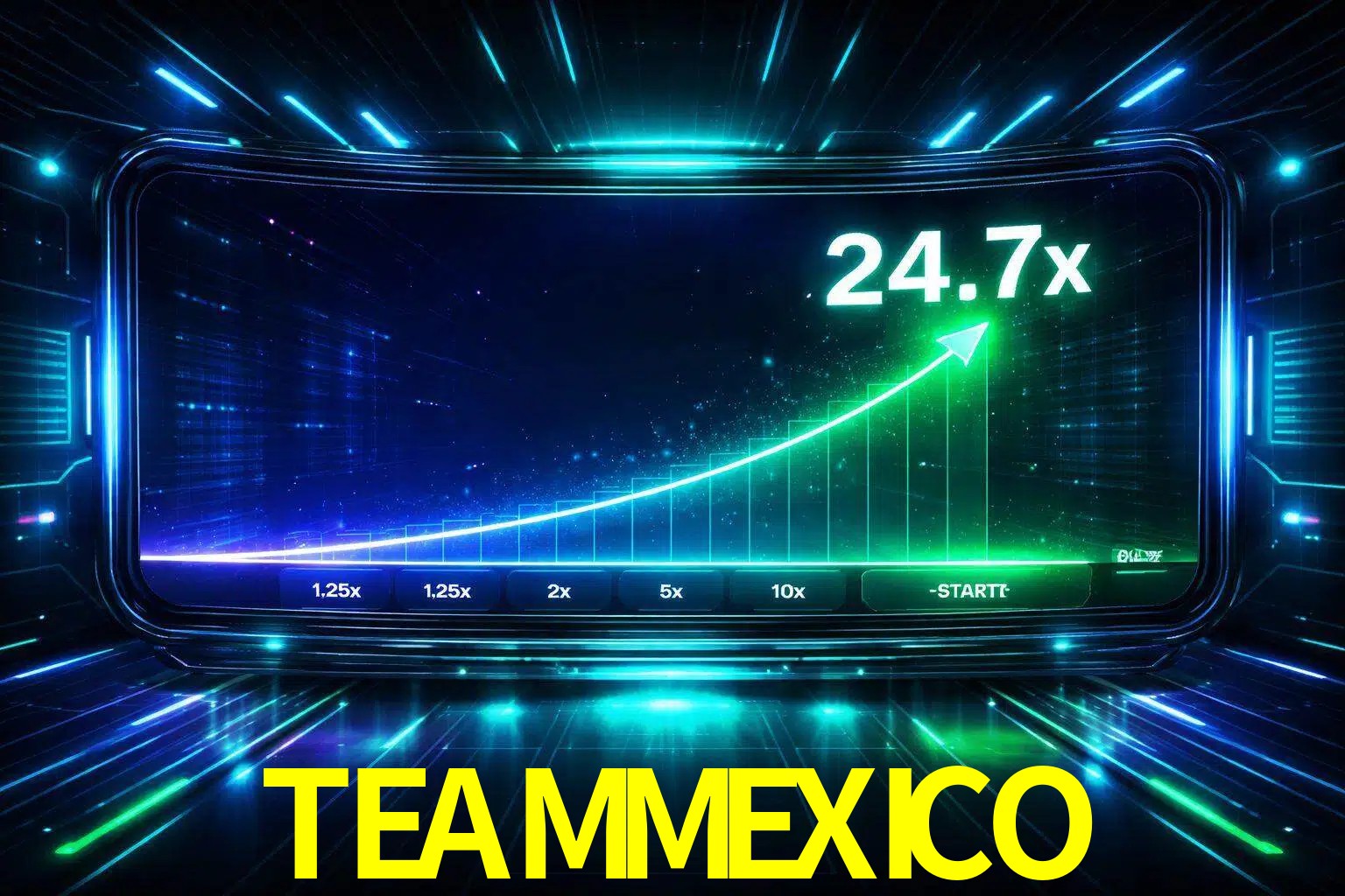 Una pantalla moderna de juego estilo crash con multiplicadores ascendentes, visuales de neón y una interfaz intensa enfocada en la acción.